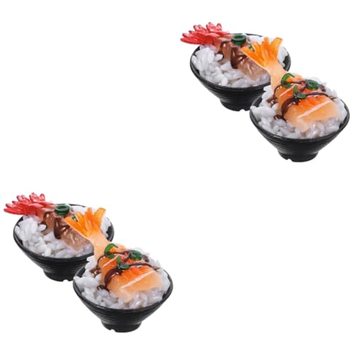 COSMEVIVI 4 Stück Simulierter Sushi-Reis Küchenessen Spielen Miniaturdekoration Spielzeug für Kinder jucarii pentru copii Spielnahrung für die Kinderküche gefälschte Lebensmittel realistisch von COSMEVIVI