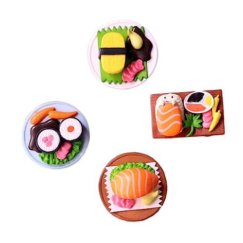 COSMEVIVI 4 Stück Simuliertes Japanisches Sushi realistisches Japanisches Essen Simulation Sushi-Dekor Langlebige Sushi-Ornamente Tischdekoration für japanische Küche Mini-Sushi-Dekoration von COSMEVIVI