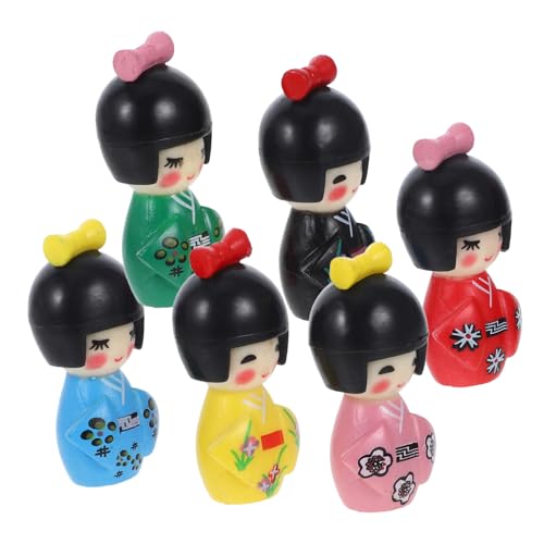 COSMEVIVI 48 Stück Kimono Puppen Ornamente Mini Kimono Statue Matroschka Puppe Mikrospielzeug Miniatur Kimono Puppe Miniatur Kimono Statue Japanische Tischdekoration Feng Shui Puppen von COSMEVIVI