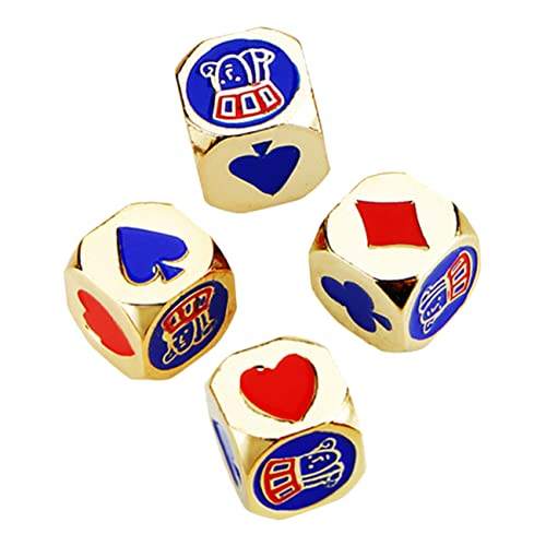 COSMEVIVI 4pcs Poker Dices Toy Metal Dice Toy Party Gefälligkeiten Zum Geburtstag Karneval Brautdusche Hochzeit von COSMEVIVI