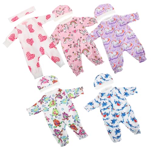 COSMEVIVI 5 Sets Mini-Reborn-babypuppen-Kleidung, Reborn-puppenzubehör, Realistische Babypuppen-Kleidung, Anzieh-puppenkleidung, Spiel-Outfits Für Mädchen von COSMEVIVI