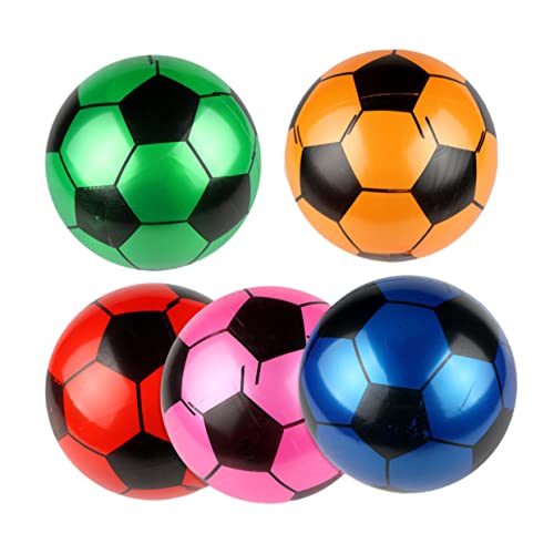 COSMEVIVI Aufblasbares Mini-Fußballspielzeug 5 Stück Springender Trainingsball für Jungen und Mädchen Fußball Sportball Spielen im Innen- und Außenbereich PVC-Material interaktives Gummiballspielzeug von COSMEVIVI