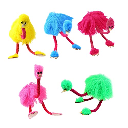 COSMEVIVI 5 Stück Schnur Flauschige Kuscheltiere Kleine Spielzeuge Für Kinder Gefülltes Faultier Plüschtier Flamingo Plüschtier Spielset Für Kinder Stofftiere, Plüschtiere Blue Hölzern von COSMEVIVI