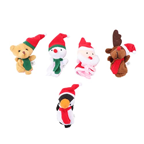 COSMEVIVI 5 Stück Weihnachts Fingerpuppen Set Weihnachtsmann Rentier Schneemann Pädagogisches Handspielzeug Für Kinder Ideal Für Kreative Spielideen Und Weihnachtsfeiern von COSMEVIVI