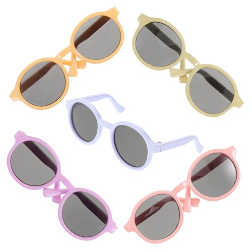 COSMEVIVI 5St Puppenbrille Spielzeug-Accessoires Puppenparty Miniatursonnenbrillen Miniatur-Brille für Puppe Puppenhaus-Sonnenbrille Puppe Sonnenbrille Mini-Sonnenbrille für Puppen Plastik von COSMEVIVI