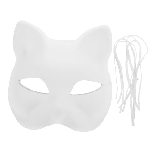 COSMEVIVI Masken Zum Bemalen Katzen Papier Maske 5er Set Diy Katzen Unbemalte Umweltfreundliche Pulp Masken Für Partys Karneval Halloween Und Cosplay Kreatives Bastelzubehör Zum Gestalten von COSMEVIVI