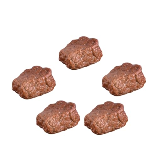 COSMEVIVI 5st Beef-Nugget-Modell Rinderblock-Modell Kunststoff-Fleisch Aussehendes Falsches Fleisch Festivaldekoration Westliche Kücheneinrichtung Künstliches Rindfleisch Brown PVC von COSMEVIVI