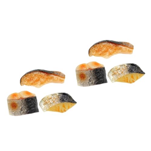 COSMEVIVI 6 STK Nachgemachte Fischnuggets Desktop-Dekor Meeresfrüchte-Modelle Meerestiere Home Decor wohnungseinrichtung gefälschte Fischblöcke Simulationsmodelle für Meeresfrüchte PVC von COSMEVIVI