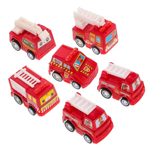 COSMEVIVI 6 Stück Baufahrzeug Spielzeug Set Mini Feuerwehrautos Push and Go Automodelle Für Kinder Ab 3 Jahren Ideales Lernspielzeug Für Jungen Und Mädchen Perfektes Kindergeschenk von COSMEVIVI