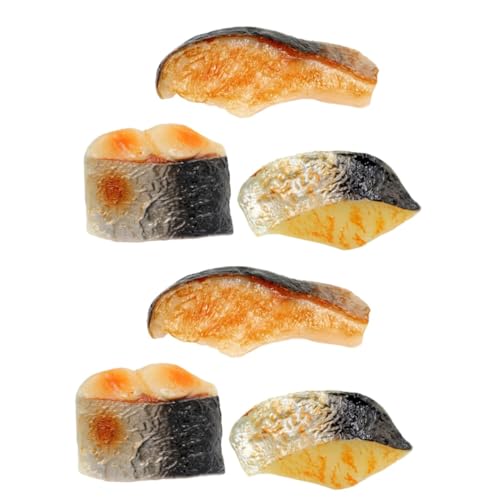 COSMEVIVI 6 Stück Fischnuggets Aus Imitation, PVC Fischblöcke, Modelle, Streichspielzeug, Foto Requisite, PVC Fischblöcke Schmücken Gefälschte Lebensmittelmodelle, Gefälschtes von COSMEVIVI