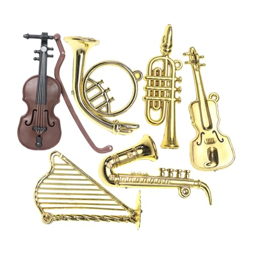 COSMEVIVI 6 Stück Mini Musikinstrument Spielzeug Für Kinder Saxophon Mini Instrument Ornament Miniatur Klassikinstrument Kinder Geige Spielzeug Instrumentenmodelle Mini von COSMEVIVI