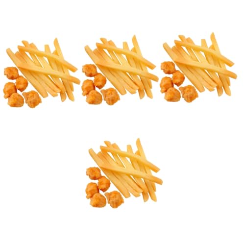 COSMEVIVI 60 STK Pommes-Modell Realistisches Fake-Fastfood Simulieren Sie Gefälschtes Essen Brathähnchen-Modelle Künstliche Pommes Frites Gefälschtes Essen Zur Präsentation PVC Orange von COSMEVIVI