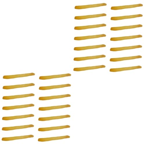 COSMEVIVI 60 STK Simulationsmodell für Pommes Frites Pommes-Modell Fritten künstliche Pommes Frites Künstliche Lebensmittel-Props gefälschte Pommes Frites PVC falsche Pommes Yellow von COSMEVIVI