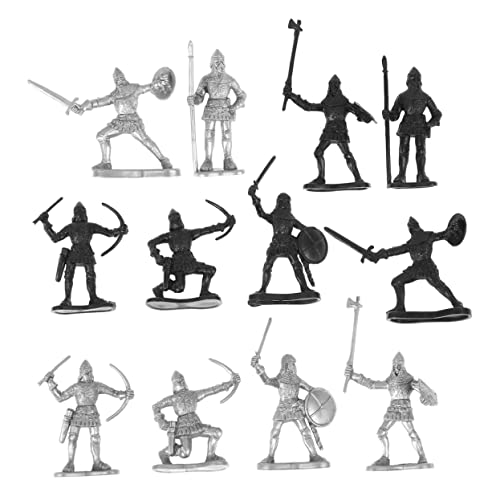 COSMEVIVI 60st Mittelalterlicher Soldat Spielen Mittelalterliches Modell Combatrum Spielzeug Sandkasten Soldaten-actionfiguren Männerfiguren Mittelalter Sölder Mittelalterlicher Kriegsmann von COSMEVIVI