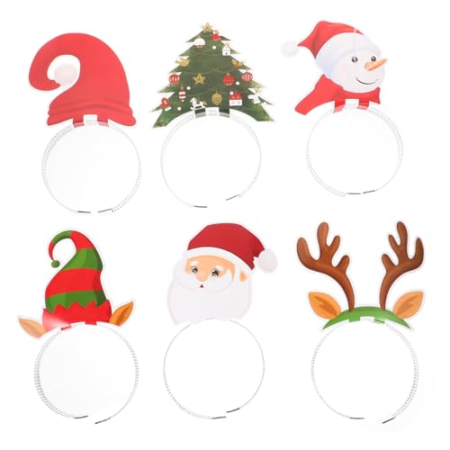 COSMEVIVI 6Pcs Weihnachtsstirnband Cosplay Stirnband Für Weihnachten Weihnachts Kopfbedeckungen Weihnachts Style Hair Hoops Weihnachtshaarreiher Haargeräte Entzückende Haarband von COSMEVIVI