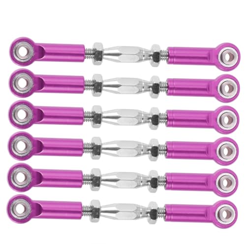 COSMEVIVI 6St Gestänge für rc Auto spannschloss Stange Verbindungsstangenenden Rennwagen RC-Stab einstellbare RC-Spannschlösser RC-Autos Spannschlossstange RC Auto Stangengestänge Violett von COSMEVIVI