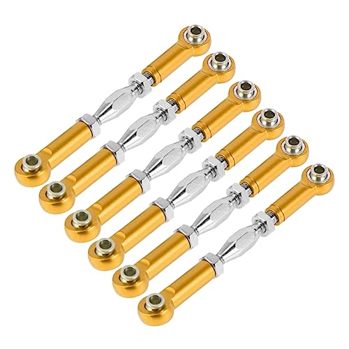 COSMEVIVI 6St Gestänge für rc RC-Stab rc Lenkstange vorne hinten einstellbare RC-Spannschlösser Camber-Links gelbe Verstellbare Zugstange Spannschlossgestänge Spannschlossstange Yellow von COSMEVIVI