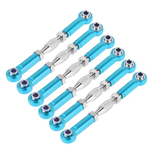 COSMEVIVI 6St Gestänge für rc Verstellbare Zugstange Rennwagen Spannschloss für RC-Autos vordere hintere Spannschlösser Autorennen Aluminium Spannschlossstange RC Auto Stangengestänge Blue von COSMEVIVI