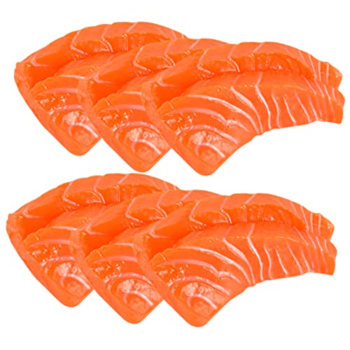 COSMEVIVI 6St Hausbedarf Kinder dekor Essen falscher Lachs lebensechtes Lachsspielzeug Spielzeug für die Küche lachfas catchring ads gefälschtes Lachsmodell simuliertes Lachsdekor PVC Orange von COSMEVIVI