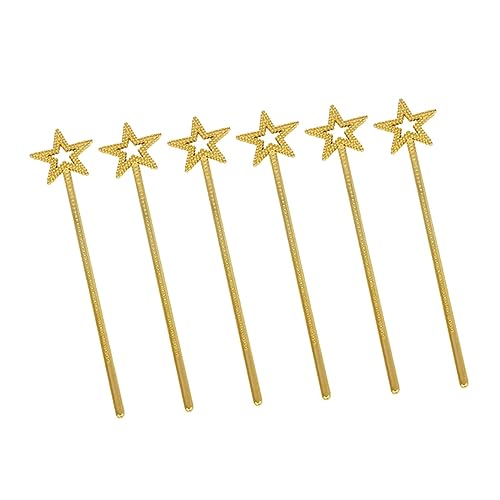 COSMEVIVI 6St Zauberstäbe Feenkostüm für Mädchen Engel-Kostümzubehör Sternenstab Zauberstab Zauberstab Mini Sternenstäbe adventsgeschenke Kinder Toys Party Zauberstab Feenstab Golden von COSMEVIVI