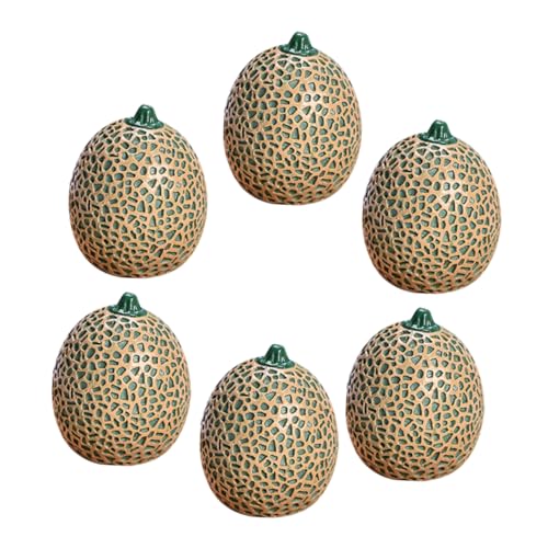 COSMEVIVI 6St künstliche Früchte deko Fruchtmodell Schieß-Requisiten künstliche Cantaloupe-Requisite realistische Cantaloupe-Requisite Fotografie-Requisiten simulierte Honigmelone Harz Green von COSMEVIVI