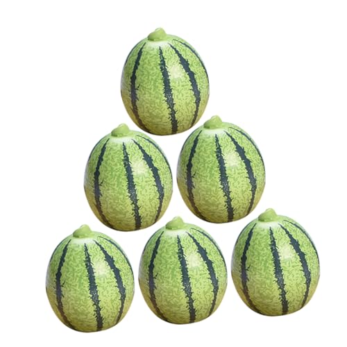 COSMEVIVI 6st Künstliche Früchte Miniatur-Frucht Winzige Fruchtmodell-Requisite Puppenhaus Obst Mini-fruchtmodell Puppenhaus Wassermelone Mini-hausverzierung Mini-miniaturmodell Harz Green von COSMEVIVI