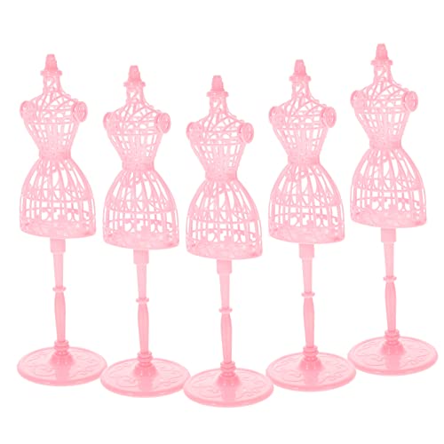 COSMEVIVI 6st Puppenaufhänger Monster Schaufensterpuppe Miniaturpuppen Prinzessin Kleine Kleiderform Kleiderständer Für Minipuppen Puppenkleid Steht Puppenzubehör Rosa Plastik von COSMEVIVI