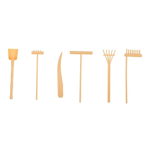 COSMEVIVI 6st Sandrechen Zen-Garten-Set Sandkasten-werkzeugsätze Für Den Garten Sandtisch Rechen Mikrospielzeug Zen Garten Sandsteinrechen Mini-Zen-gartenrechen-Werkzeuge Yellow Plastik von COSMEVIVI