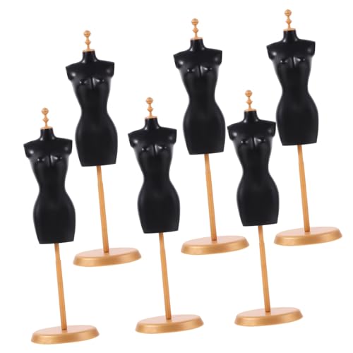 COSMEVIVI 6st Schaufensterpuppenständer Mini-kleiderbügel Puppenkleidung Kleid Schaufensterpuppe Puppenschaufensterpuppe Für Kleidung Mini-Puppen Miniaturdekoration Minikleid Plastik Black von COSMEVIVI