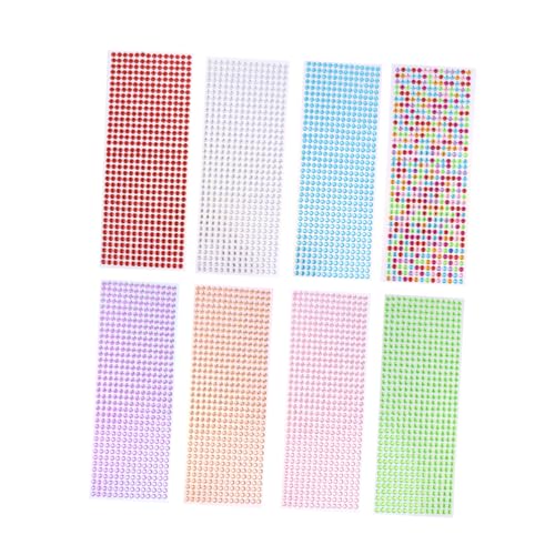 COSMEVIVI 8 Stück Bunte 6 Mm Acryl Strassperlen Für DIY Handwerk Kristallaufkleber Set Für Scrapbooking Basteln Von Armbändern Und Perlenketten Glitzernde Dekorationselemente von COSMEVIVI