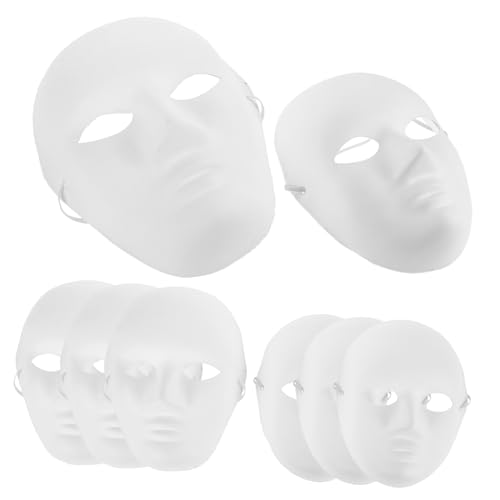 COSMEVIVI 8er Set DIY Papiermaske Weiße Party Masken Für Karneval Halloween Und Kostümpartys 4 Frauen Und 4 ännergesichter Zum Kreativen Gestalten Und Bemalen von COSMEVIVI