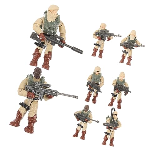 COSMEVIVI 8Pcs Kleine Partikelbaublockszene Zusammengebautes Gemeinsames Mini Soldier Model Ornament Boy Spielzeug Miniatur Menschen Kleine Menschen Figuren Soldatenformen von COSMEVIVI