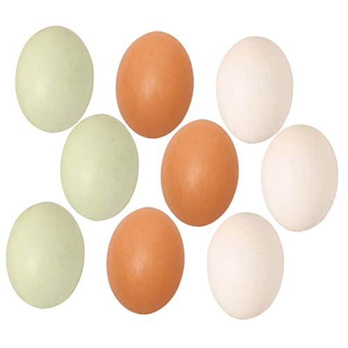 COSMEVIVI Egg 9 Stück Holz Fake Eier Set Simulation Holz Osterei Für DIY Dekoration Bastelprojekte Und Kreative Osterfeiern Ideales Zubehör Für Verschiedene Bastelideen von COSMEVIVI