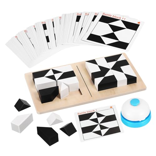 COSMEVIVI Block-Puzzle Gehirnspielzeug Puzzle-bausteine Puzzle Mit Geometrischem Muster Denksportaufgaben Für Erwachsene Logiktraining-desktopspiel Geometrie-Logik-iq-Spiele Genius Hölzern von COSMEVIVI