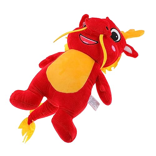 COSMEVIVI Chinesisches Neujahrsdrache-Plüschtier Drachen Spielzeug beliebte chinesischer Löwendrache ausgestopftes Drachenspielzeug Stofftierpuppe Kawaii Kuscheltiere rot von COSMEVIVI