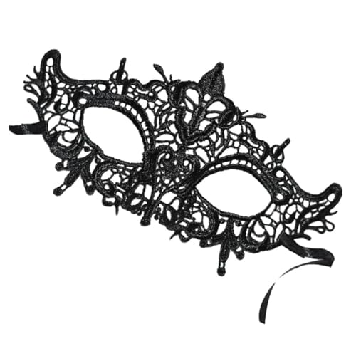 COSMEVIVI Exquisite Schwarze Halloween Maske Für Maskerade Spitzen Augenmaske Für Tanzclub Und Party Hochwertiger Schmuck Für Besondere Anlässe von COSMEVIVI