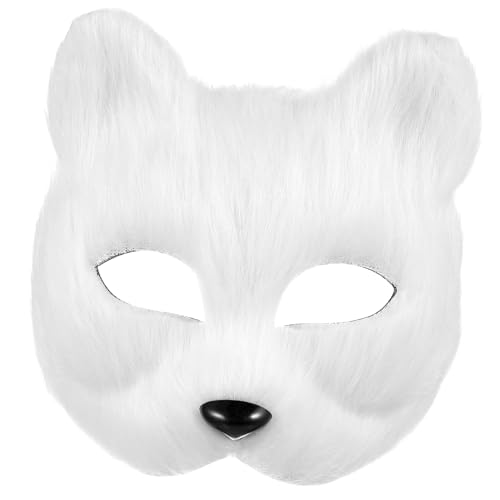 COSMEVIVI Fuchs Maske Für Halloween Halbes Gesicht DIY Maskerade Requisite Leere Maske Für Kostümpartys Party Gastgeschenk Tiermaske Für Karneval Und Feiern von COSMEVIVI