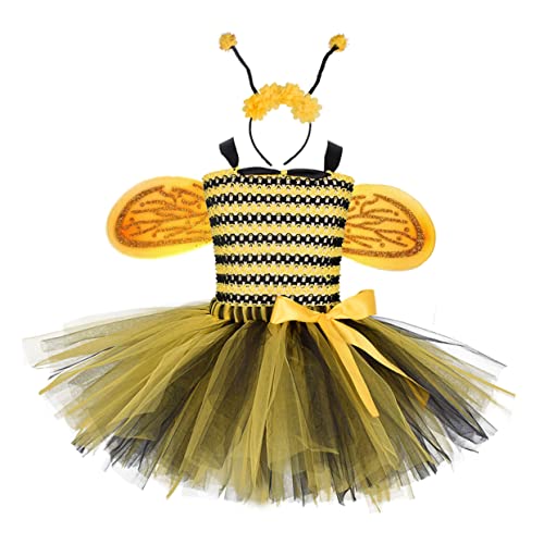 COSMEVIVI Gazerock für Mädchen Bienenflügel Kinder -Tüllrock Tutu-Rock für Kleinkinder Kinderrock Mädchen Tüllrock Kostüm Kinder Bienenkleid Tüllrock für Mädchen Partyrock für Mädchen von COSMEVIVI