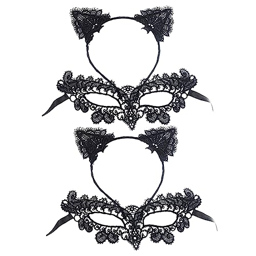 COSMEVIVI Halbgesichtsmaske Mit Stirnband Spitzenmaske Für Halloween Maskerade Kostümparty Bankett & Tanzparty Elegantes Kostümzubehör Mit Blumenmuster von COSMEVIVI