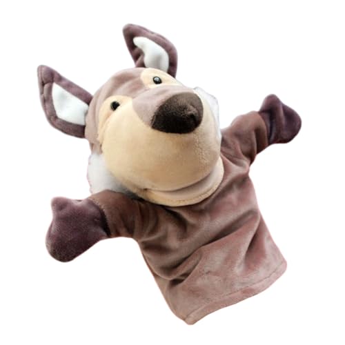 COSMEVIVI Handpuppe Wolf Hand Puppet handspielpuppen Kuschelhandpuppe Kinderhandpuppe Tierhandpuppe Spielzeug zum Plüschtier Handpuppen mit beweglichem Mund Handpuppe für Kinder PP-Baumwolle von COSMEVIVI