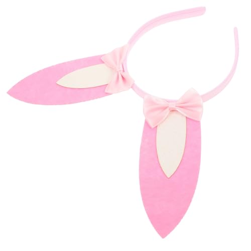 COSMEVIVI Hasenohren Kopfschmuck Ostern Haarschmuck Festliches Stirnband Ohren Haarband Hasenohren Stirnband Hasenohren Stirnband Ohren Damen Kopfschmuck Kunststoff Rosa von COSMEVIVI