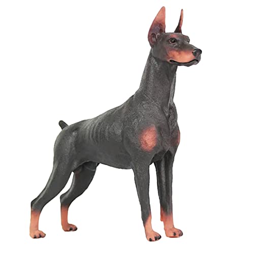 COSMEVIVI Hundeschmuck Weiches Mini-tierfigur Dobermann-Modell Realistisches Tierspielzeug Tierfiguren Zum Sammeln Hunde-sammelfigur Simulationshund Welpenfiguren Plastik Brown von COSMEVIVI