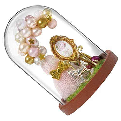 COSMEVIVI Kabinenmodell Kinderspielzeug Mini-kit Mädchen Spielzeug Kleine Displaykuppel Miniatur-puppenhaus Handgefertigtes Puppenhaus-handwerksmodell Valentinstag Ornament Plastik Rosa von COSMEVIVI