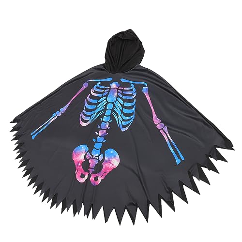 COSMEVIVI Kapuzenumhang Für Männer Skelettmantel Halloween-vampir-umhang Geister-cosplay-umhang Vampirumhang Vampir-cosplay Halloween-umhang Mit Kapuze Halloween-outfits Milchseide von COSMEVIVI