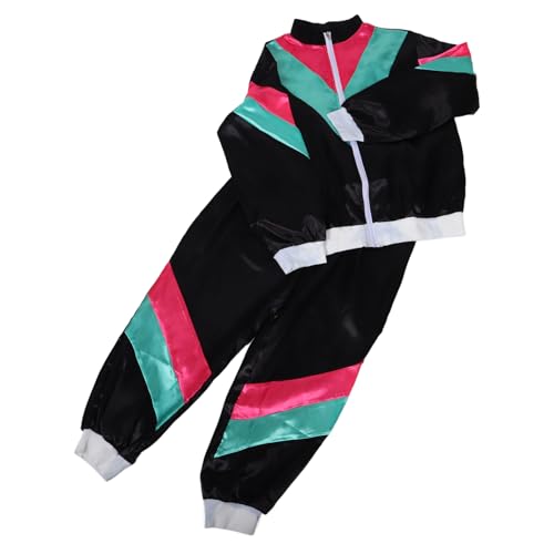 COSMEVIVI Kinder Disco Performance Outfit Für Jungen Und Mädchen Hip Hop Tanzkostüm Retro Trainingsanzug Mit Drei Farboptionen Für Tanzwettbewerbe Partys von COSMEVIVI