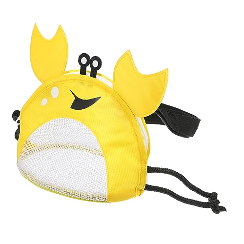 COSMEVIVI Krabben-Strandtasche Muschelsammelbeutel Tasche Für Schwimmbrillen Muscheltaschen Zum Aufnehmen Von Muscheln Netzbeutel Zum Sammeln Von Muscheln Netztasche Für Kinder Yellow Stoff von COSMEVIVI