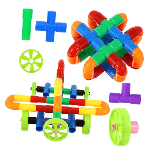 COSMEVIVI 88pcs Ineinander Greifende Kinder Pädagogische Spielzeug Set Rohre Spielzeug Bausteine ​​stapeln Spiele Spielzeug Aufbewahrungsbox Farbe von COSMEVIVI