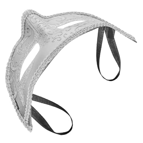 COSMEVIVI Maskerade-maske Schwarze Maskerade-spitze Spitzenmaske Maskerade Abendmaske Halloweenkostüm Maske Reinigen Maskerade Masken Riddler-maske Masken Für Maskerade-party Abs Silver von COSMEVIVI