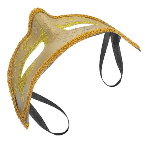 COSMEVIVI Maskerade-maske Zirkus Karneval-maske Spitzenmaske Halloween-alien Maskerademaske Aus Weißer Spitze Partymaske Grüne Maskerademaske Opernmaske Maskerade Kostüm Maske Golden Abs von COSMEVIVI