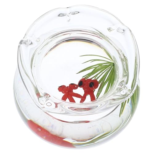 COSMEVIVI Mikro Landschaft Glas Aquarium Wassertisch Spielzeug Zubehör Für Kleine Aquarien Mini Zubehör Mini Dekoration Küchentisch Mittelstücke Miniatur Handwerk Rotes von COSMEVIVI